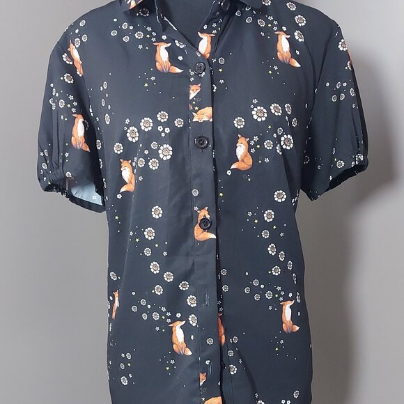 Ladies Fox Print Blouse - Picture 1 of 2